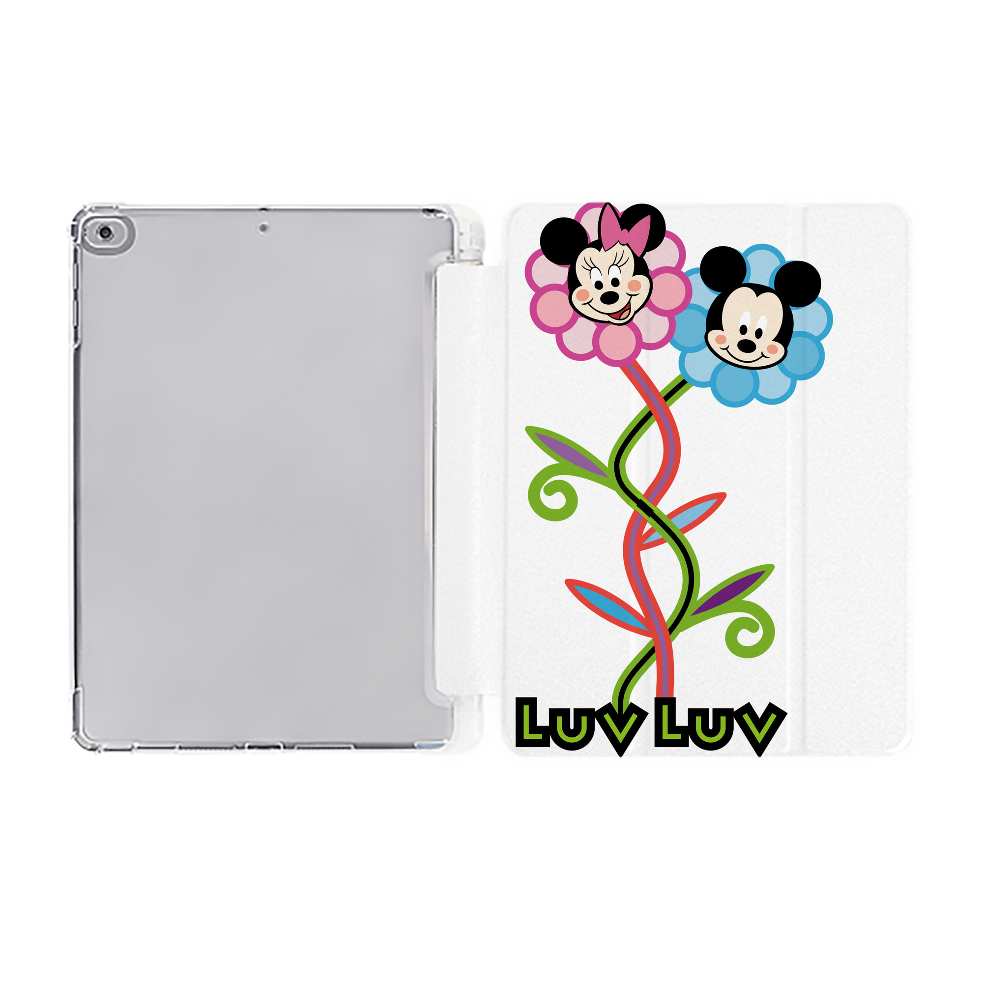 （画像用） ミッキーマウス Mickey Mouse IPad ケース ペン収納付き 三つ折りスタンド PUレザー×シリコン 対応機種9.5/10.5/10.9インチ